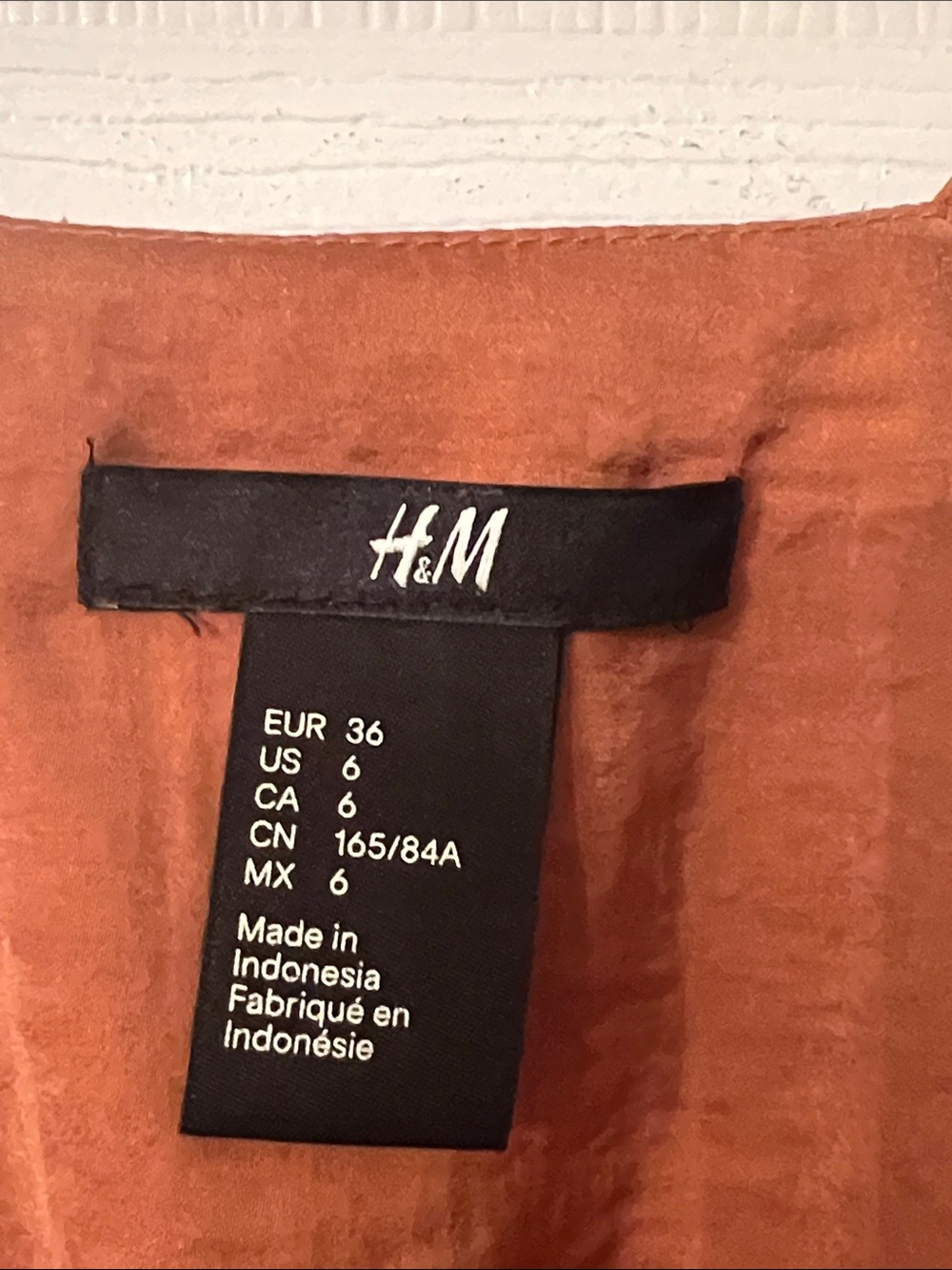 H&M Rust-Brown Satin Spaghetti-Strap Cami - Picture 2 of 9